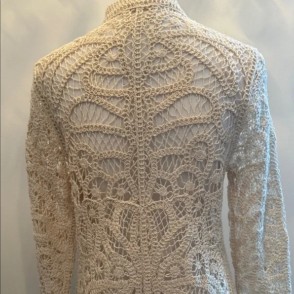 Zara Cream Lace Long Cardigan - Picture 5 of 9